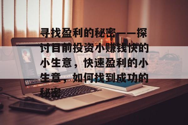 寻找盈利的秘密——探讨目前投资小赚钱快的小生意,快速盈利的小生意,如何找到成功的秘密 寻找盈利的秘密——探讨目前投资小赚钱快的小生意,快速盈利的小生意,如何找到成功的秘密