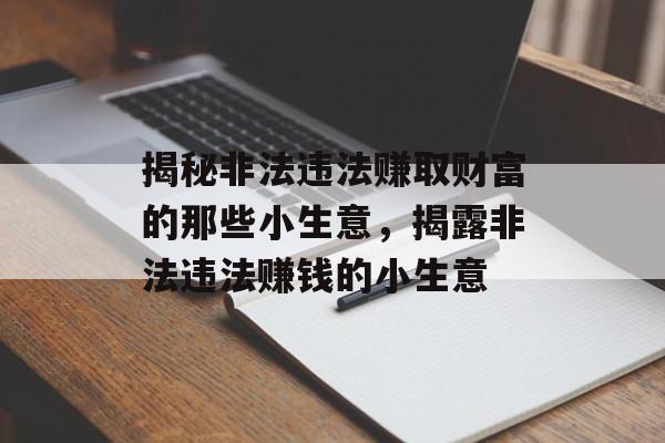 揭秘非法违法赚取财富的那些小生意，揭露非法违法赚钱的小生意
