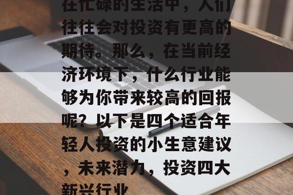 在忙碌的生活中,人们往往会对投资有更高的期待。那么,在当前经济环境下,什么行业能够为你带来较高的回报呢?以下是四个适合年轻人投资的小生意建议,未来潜力,投资四大新兴行业 在忙碌的生活中,人们往往会对投资有更高的期待。那么,在当前经济环境下,什么行业能够为你带来较高的回报呢?以下是四个适合年轻人投资的小生意建议,未来潜力,投资四大新兴行业