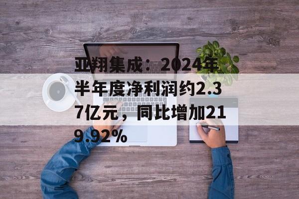 亚翔集成:2024年半年度净利润约2.37亿元,同比增加219.92% 亚翔集成:2024年半年度净利润约2.37亿元,同比增加219.92%