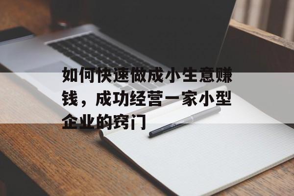 如何快速做成小生意赚钱,成功经营一家小型企业的窍门 如何快速做成小生意赚钱,成功经营一家小型企业的窍门