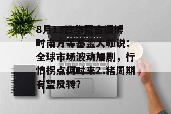 8月13日华夏富国博时南方等基金大咖说：全球市场波动加剧，行情拐点何时来？猪周期有望反转？