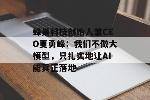 蜂巢科技创始人兼CEO夏勇峰:我们不做大模型,只扎实地让AI能真正落地 蜂巢科技创始人兼CEO夏勇峰:我们不做大模型,只扎实地让AI能真正落地