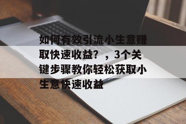 如何有效引流小生意赚取快速收益?,3个关键步骤教你轻松获取小生意快速收益 如何有效引流小生意赚取快速收益?,3个关键步骤教你轻松获取小生意快速收益