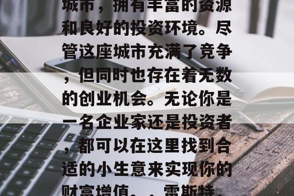 雷斯特是个充满活力的城市,拥有丰富的资源和良好的投资环境。尽管这座城市充满了竞争,但同时也存在着无数的创业机会。无论你是一名企业家还是投资者,都可以在这里找到合适的小生意来实现你的财富增值。,雷斯特,活力城市创业者的天堂 雷斯特是个充满活力的城市,拥有丰富的资源和良好的投资环境。尽管这座城市充满了竞争,但同时也存在着无数的创业机会。无论你是一名企业家还是投资者,都可以在这里找到合适的小生意来实现你的财富增值。,雷斯特,活力城市创业者的天堂