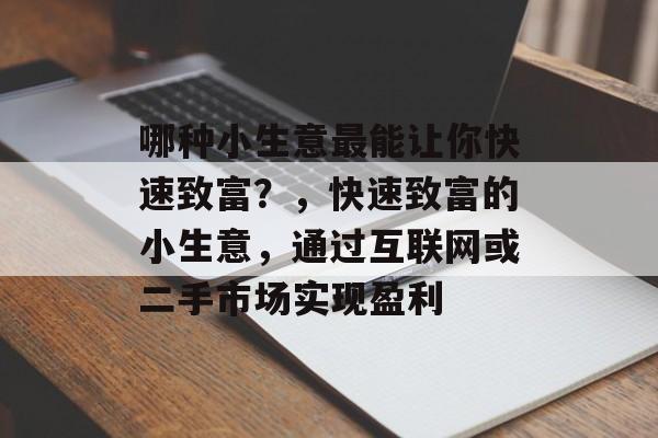 哪种小生意最能让你快速致富?,快速致富的小生意,通过互联网或二手市场实现盈利 哪种小生意最能让你快速致富?,快速致富的小生意,通过互联网或二手市场实现盈利