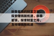 新泰翟镇的财富之路，探索赚钱新机遇，新泰翟镇，探索财富之路，发现赚钱新机遇