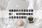 城里做的小生意是否赚钱?,如何判断城里的小生意是否赚钱?