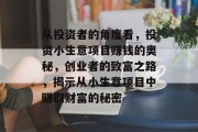 从投资者的角度看，投资小生意项目赚钱的奥秘，创业者的致富之路，揭示从小生意项目中赚取财富的秘密