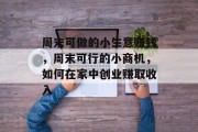 周末可做的小生意赚钱,周末可行的小商机,如何在家中创业赚取收入 周末可做的小生意赚钱,周末可行的小商机,如何在家中创业赚取收入