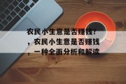 农民小生意是否赚钱？，农民小生意是否赚钱，一种全面分析和解读