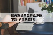国内期货夜盘开盘多数下跌 沪银跌超5%