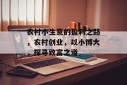 农村小生意的盈利之路，农村创业，以小博大，探寻致富之道