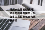 兴义小生意能赚钱吗?如今的机遇与挑战,兴义小生意盈利机会与挑战分析