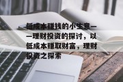 低成本赚钱的小生意——理财投资的探讨,以低成本赚取财富,理财投资之探索 低成本赚钱的小生意——理财投资的探讨,以低成本赚取财富,理财投资之探索