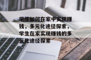 学生如何在家中实现赚钱,多元化途径探索,学生在家实现赚钱的多元化途径探索 学生如何在家中实现赚钱,多元化途径探索,学生在家实现赚钱的多元化途径探索