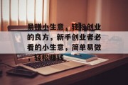 易赚小生意,轻松创业的良方,新手创业者必看的小生意,简单易做,轻松赚钱 易赚小生意,轻松创业的良方,新手创业者必看的小生意,简单易做,轻松赚钱