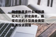 做小生意卖什么赚钱最红火?,创业商机,最受欢迎的小型商业类型及其投资回报