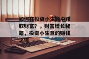 如何在投资小生意中赚取财富?,财富增长秘籍,投资小生意的赚钱之道 如何在投资小生意中赚取财富?,财富增长秘籍,投资小生意的赚钱之道