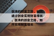 张涛的财富之路,如何通过创业实现财富增长,张涛的创业之路,如何实现财富增长