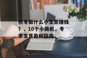 秋冬做什么小生意赚钱?,10个小商机,冬季生意盈利指南