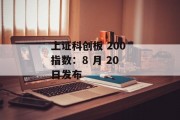上证科创板 200 指数:8 月 20 日发布 上证科创板 200 指数:8 月 20 日发布