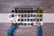 乡镇小生意赚钱吗?这是一个值得深思的问题。,乡镇小生意的盈利方式与风险分析 乡镇小生意赚钱吗?这是一个值得深思的问题。,乡镇小生意的盈利方式与风险分析