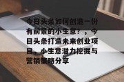 今日头条如何创造一份有前景的小生意?,今日头条打造未来创业项目,小生意潜力挖掘与营销策略分享 今日头条如何创造一份有前景的小生意?,今日头条打造未来创业项目,小生意潜力挖掘与营销策略分享