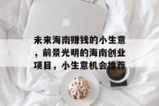 未来海南赚钱的小生意,前景光明的海南创业项目,小生意机会推荐 未来海南赚钱的小生意,前景光明的海南创业项目,小生意机会推荐