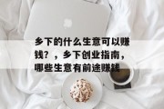 乡下的什么生意可以赚钱?,乡下创业指南,哪些生意有前途赚钱