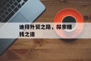 迪拜外贸之路,探索赚钱之道 迪拜外贸之路,探索赚钱之道