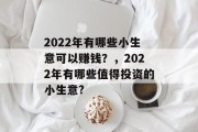 2022年有哪些小生意可以赚钱?,2022年有哪些值得投资的小生意? 2022年有哪些小生意可以赚钱?,2022年有哪些值得投资的小生意?
