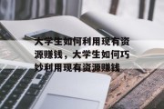 大学生如何利用现有资源赚钱,大学生如何巧妙利用现有资源赚钱