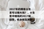 2017年的哪些小生意可以赚大钱?,小生意中赚钱的2017新趋势,机会就在其中! 2017年的哪些小生意可以赚大钱?,小生意中赚钱的2017新趋势,机会就在其中!