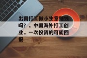 出国打工做小生意赚钱吗?,中国海外打工创业,一次投资的可能回报