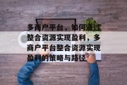 多商户平台，如何通过整合资源实现盈利，多商户平台整合资源实现盈利的策略与路径