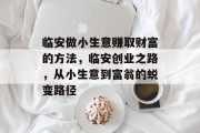 临安做小生意赚取财富的方法，临安创业之路，从小生意到富翁的蜕变路径