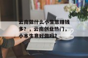云南做什么小生意赚钱多?,云南创业热门,小本生意好做吗? 云南做什么小生意赚钱多?,云南创业热门,小本生意好做吗?