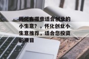 怀化有哪些适合创业的小生意？，怀化创业小生意推荐，适合您投资的项目