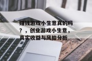 赚钱游戏小生意真的吗?,创业游戏小生意,真实收益与风险分析 赚钱游戏小生意真的吗?,创业游戏小生意,真实收益与风险分析