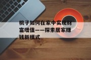 桃子如何在家中实现财富增值——探索居家赚钱新模式