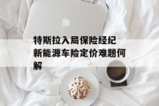 特斯拉入局保险经纪 新能源车险定价难题何解