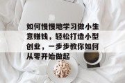 如何慢慢地学习做小生意赚钱,轻松打造小型创业,一步步教你如何从零开始做起