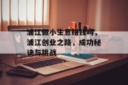 浦江做小生意赚钱吗,浦江创业之路,成功秘诀与挑战
