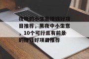 夜晚的小生意赚钱好项目推荐,黑夜中小生意,10个可行且有前景的赚钱好项目推荐 夜晚的小生意赚钱好项目推荐,黑夜中小生意,10个可行且有前景的赚钱好项目推荐