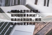 磁县小生意投资选择,如何赚取更多利润?,磁县创业新趋势,抓住机会赚取更多利润