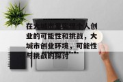 在大城市里实现个人创业的可能性和挑战,大城市创业环境,可能性与挑战的探讨