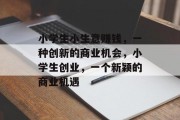 小学生小生意赚钱,一种创新的商业机会,小学生创业,一个新颖的商业机遇 小学生小生意赚钱,一种创新的商业机会,小学生创业,一个新颖的商业机遇