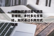 村里如何通过做不同生意赚钱,乡村多元生意经,如何通过不同方式赚钱 村里如何通过做不同生意赚钱,乡村多元生意经,如何通过不同方式赚钱