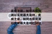 卖房之道,如何选择房源以实现最大盈利,卖房之道,如何选择房源以实现最大盈利的秘诀